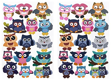 Oblique Unique® Eulen Aufkleber Set Uhu Sticker für Kinder Geburtstag zum Spielen Basteln Scrapbooking Kinderaufkleber für Jungs und Mädchen (Set 1-30 Eulen Sticker)