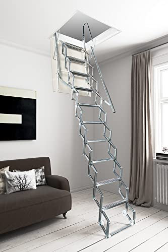 Scala Retrattile Fantozzi in acciaio (90x70x276/300)