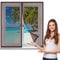 Fliegengitter Fenster 90 x 110 cm, Insektenschutz Fliegenvorhang Moskitonetz Fenster, Kinderleichte Montage für Alle Fenster, Braun