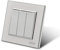 Interruptor mecánico de luz, Interruptor de pared de 1 vía y 1 gancho de 10 A, Interruptor de luz de pared de 86 mm (3 Fach 1 Weg, BLANCO)
