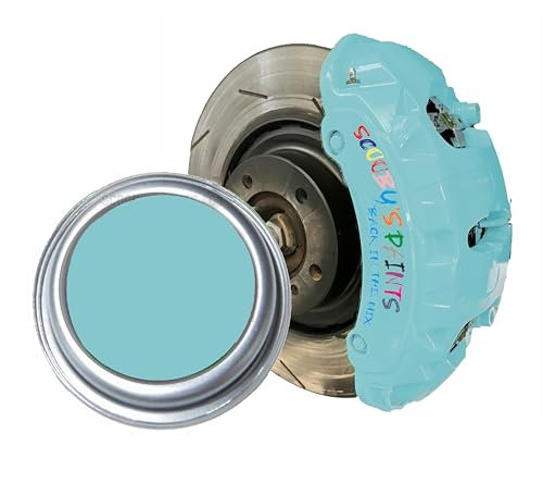 SCOOBYS PAINTS BACK IN THE MIX High Heat Resistant Gloss Brake Caliper Paint Wheel Engine Restore Metal (250Ml, Electric Azure Blue)