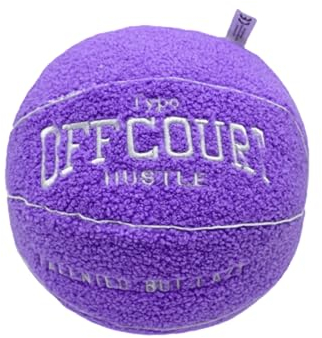 Herfair 3D Offcourt Basketball Kissen 25CM Basketball Pillow Weiches Basketball Plüschball Deko Zimmer Basketball Geschenke Für Jungen Mädchen (Lila)
