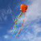 Octopus Drachen Groß, Hillylolly Flugdrachen Einleiner, Winddrachen Für Kinder, Drachenfliege, Drachen Steigen Spiele für Erwachsene, Kinder ab 10 Jahren, inkl Drachenschnur (Blau) (Orange)