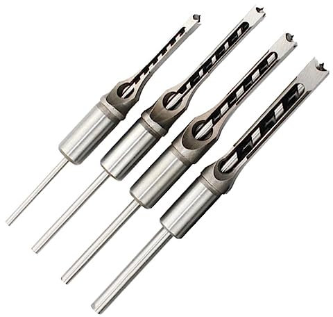 Homoyoyo Ensemble De Forets Carrés à Mortaise En Acier Travail Du Outils De Perçage Adaptés Aux Charpentiers Et à La Fabrication De Meubles