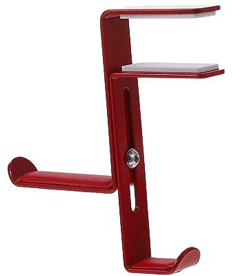 Homoyoyo Headphone Hanger Headphone Mount Stand Purse Hook Gaming Headset Hanging Hook Desk Headphone Holder Hook Computer Belt Organizer Towel Hook Earphone Headphone Stand Alloy Red
