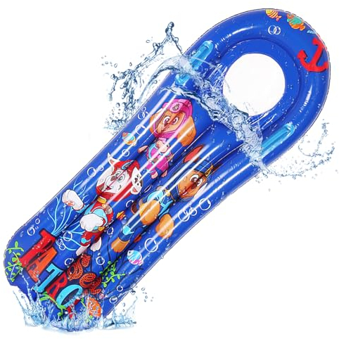 Hillylolly Bodyboard Kinder, Surfbrett Kinder Bodyboard, Schwimmbrett Kinder, Aufblasbares Bodyboard mit Griffen für Wasserrutschmatte, Wasserrutschbahn, Strand, Sprungbrett Pool-110*40cm (Hund)