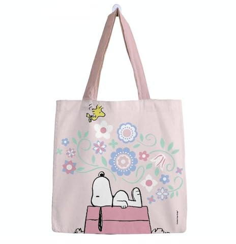 Baumwolltasche Premium Paper, Peanuts Snoopy Blumen (46 x 46 cm)