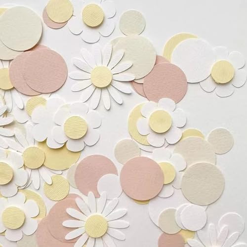 Gänseblümchen,Streudeko Frühling,Konfetti Deko Geburtstag,Tischdeko Baby Mädchen,Babyparty Blumen Servietten,Party Geburtstagsdeko Girlande,Holz Pastell Taufe,Biene Confetti Rosa,Aus Hochzeit