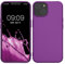 kwmobile Custodia Compatibile con Apple iPhone 14 Cover - Back Case Morbida - Protezione in Silicone TPU Effetto Metallizzato viola metallizzato