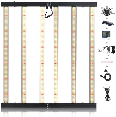 BOSYTRO 720W Grow Lampe, Vollspektrum Led Pflanzenlampe mit 6 Bars 2016pcs Diodes, Falzbar und Dimmbar Led Grow Light mit Daisy Chain Funktion, for Gewächshaus Indoor Kommerzieller Anbau