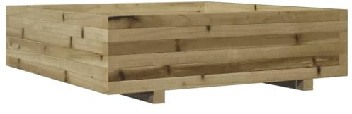 vidaXL Pflanzkübel, Blumenkübel mit Holzrahmen, Blumenkasten für Terrasse Garten, Pflanzkasten Hochbeet Pflanzgefäß, Kiefernholz Imprägniert