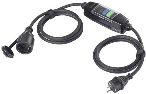 Sygonix SY-6052178 Personenschutz-Verlängerungskabel PRCD 230 V/AC Schwarz IP44