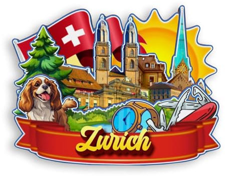 Quwsne Kühlschrankmagnet Zürich Schweiz Kühlschrankmagnet Stadt Reise Souvenirs Touristengeschenke 3D klassische Sehenswürdigkeiten handgefertigt Handwerk Heimdekoration -2029