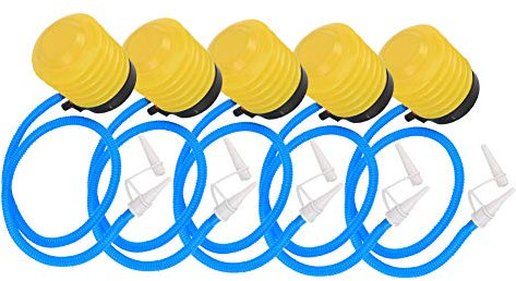 Qukaim Yoga-Ball-Fußpumpe, 5 Stück, gelbe Fußpumpe, 11,4 cm, Kunststoffpumpe für Ballons und Yoga-Bälle, tragbare Fußpumpe für Hochzeiten und Festivals
