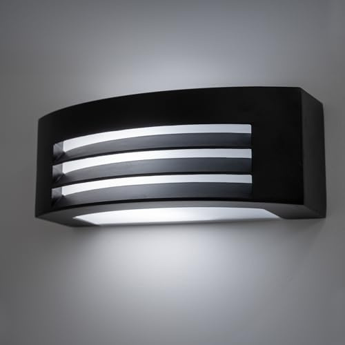 Lumiled Außenwandleuchte Modern Wandlampe Außenlampe Wandleuchte Aluminium Schwarz IP54 Wasserdicht Outdoor Außen Garten Gartenlampe