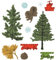 Sizzix Transparente Stempel mit Rahmen, A5, Motiv: Pine Holidays by 49 and Market