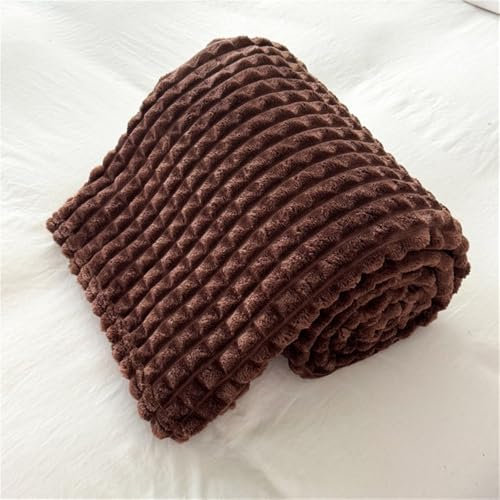 Hixingo Couverture Plaid Polaire Flanelle Couverture de Canapé à Carreaux Jeté de Canapé Couverture Lit 2 Personnes Epaisse Douce et Chaude, Convient à Toutes Les Saisons (120x200cm,Marron foncé)
