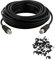 Reulin Cavo coassiale lungo per antenna TV, 7 m, HDTV, DVB-T, DVB-T2, radio DAB, con clip, maschio a femmina, sottile, 3C2V RF, nichelato, nero, 7 metri