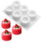 Moule rond en silicone à 6 cavités pour chocolat, bonbons, pudding, mousse dessert, verre à shot glacé