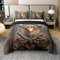 100% Baumwolle Western Bauernhaus Hirsch Tier Tröster Abdeckung 155x220,Vintage Spiegel Blume Floral Bettbezug,Rustikale Hirsch Jagd Bettwäsche Set,Elch Rentier Dschungel Wild Tier Bettbezug