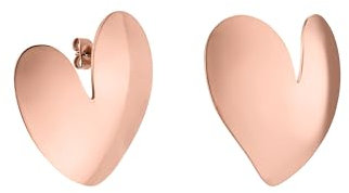 Purelei® True Love Ohrstecker – Asymmetrische Herz-Ohrringe mit modernem Design | Edelstahl 18K vergoldet, Silber, Roségold (Rosegold)