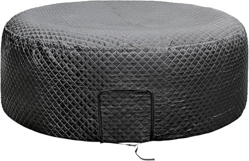 208cm Universal Round Thermal Hot Tub Cover - Insulated Inflatable Hot Tub Thermal Cover with Zipper Door - Outdoor Spa Covers - Extra Insulation and Dustproof