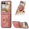 for Motorola Moto Razr 2025 with Card Holder,Wallet Phone Case with Built-in Rotate Ring Stand PU Leather Protective Kickstand Case for Women Girls Motorola Moto Razr 60 2025 Pink
