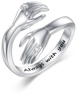 LABBAO Diamant Umarmungsring für Damen 925 Sterling Silber Always With You Offenen Ring Umarmungs mit Lab-Grown Diamant Schmuck Geschenke