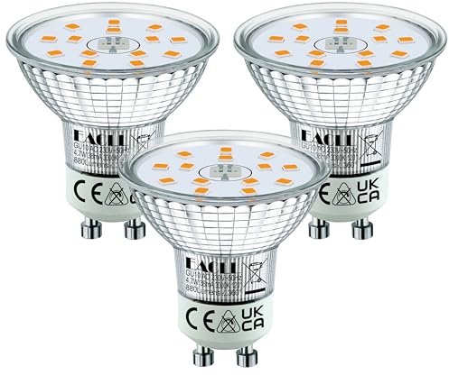 EACLL Klasse B Hocheffiziente GU10 LED Lampen, 3er-Pack, 880 Lumen 3000K Warmweiss 4,7W Ersetzt 120W Halogen Leuchtmittel, Flimmerfrei, Abstrahlwinkel 120°, Nicht Dimmbar Ø50xH53mm Reflektorlampen