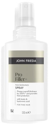 John Frieda Pro Filler+ Verdichtungsspray | erhöht die Stärke und Dichte | dickeres und widerstandsfähigeres Haar | mit Biotin und Hyaluronsäure | feines Haar | 150 ml
