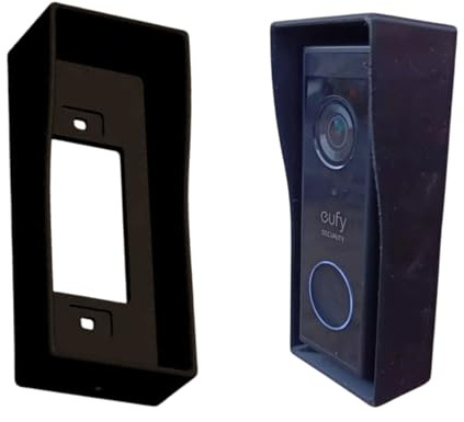 Weatherproof Protective Housing Cover Compatible with Eufy E340 Video Doorbell, Black, Wall Mount, IP65 Water Resistant