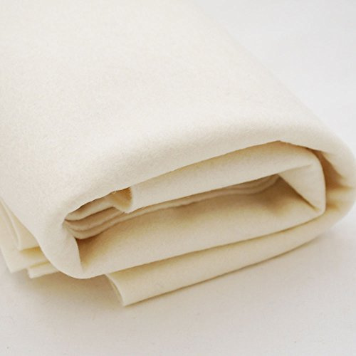 100% Pure Wool Felt Fabric - 1mm Thick - Light Cream - 40cm x 50cm