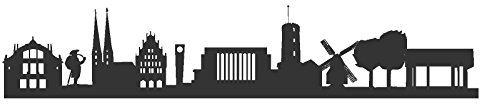 Wandtattoo Bielefeld Skyline Wandsticker Wanddekoration - Moderne Stylische Deko Vorraum Wohnzimmer Schlafzimmer - Vinyl Decal 60cm grau