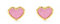 Boucles d'Oreilles Enfant coeur émail rose Or Jaune 9 Carats - Coffret cadeau - Certificat de garantie - Mondepetit