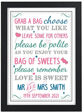 Sweet Table Buffet PERSONALISED Wedding Signs Grab A Bag Choose What You Like Sweeties Candy Table Bar Wedding Signs - PERSONALISED Wedding Signs - A5, A4, A3 Prints and Frames