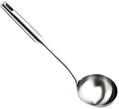 Acier inoxydable 304 Écumoire, spatule Large Spatule, cuillère à soupe Louche Argent Soup Spoon Ladle