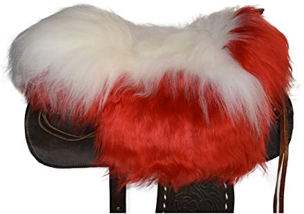 Moro-Design Lammfell Sattelbezug für Westernsattel Lammfellbezug Sattelauflage mit Horn Saddle Pad Seat Saver