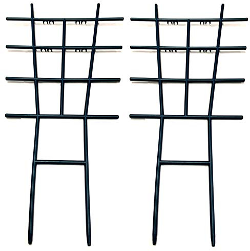 HAC24 2er Set Rankgitter Kunststoff 42cm Rankhilfe Blumenkasten Grün Kletterhilfe Rankstütze Pflanzengitter Blumengitter