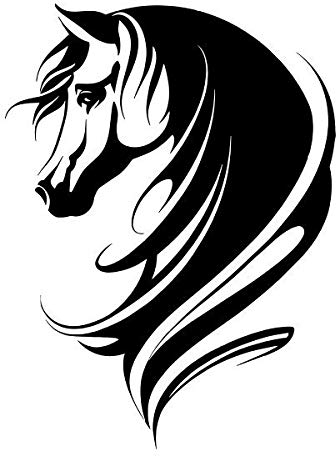 myrockshirt Pferd Pferdekopf Tribal reiten 20cm Aufkleber,Sticker,Decal,Autoaufkleber,UV&Waschanlagenfest,Profi-Qualität