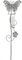 Rost Deko Metall Stecker. Schmetterling mit REGENMESSER Niederschlaggsmesser. GRAU ca 110 cm. 70374