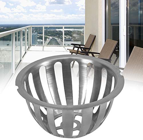 2 Stück Edelstahl-Filtersieb stoppt Blätter und andere Schmutzrinnen Bodenablauf für Gartenbalkon(100 MM)