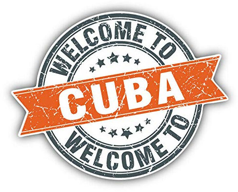 10cm! Klebe-Folie Wetterfest Made-IN-Germany Cuba Grunge Welcome Stamp G1641 UV&Waschanlagenfest Auto-Aufkleber Sticker Decal