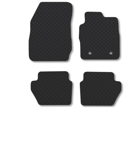 Fits Ford Ecosport (2012-2023) 3mm Rubber Car Floor Mats | Tailored Fit Carpet Floor Mats non Slip Black Trim Full Coverage Compatible Accessory Front Rear Anti Slip