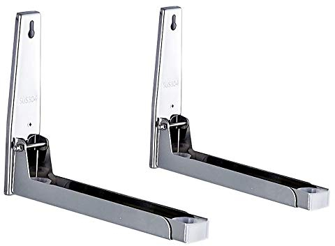 2 Stück Mikrowellenhalterung Wand aus Edelstahl, Universal Mikrowellen Halterung,Faltbare Mikrowelle Ständer Halter, für Mikrowelle, Backofen