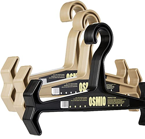 OSMIO (3er-Pack) Heavy Duty Kleiderbügel für taktische Befestigungen, Gewichtsweste, Tauchausrüstung, Neoprenanzug und Taucher-BCD (hellbraun)
