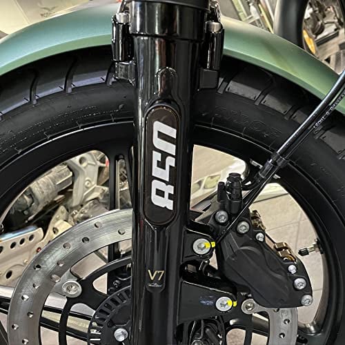 Resin Bike Adesivi Moto Compatibile con Guzzi V7 850 2021. Protezione Parasteli da Urti e Graffi. Coppia Adesivi 3D Resinati con Inserto Centrale Catarifrangente