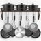 Mutool Wall Mount Pot Pan Rack, 70cm Saucepan Hanging Racks Utensils Hanging Shelf, Pan Racks for kitchen, Metal Cookware Organiser with 10 Hooks, Bronze