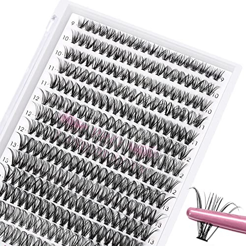 280 Pcs Wimpern Einzeln DIY Einzelne Wimpern für Wimpernverlängerung Wimpernbüschel Cluster Individual Lashes 30D-D-0.07-9-15mix
