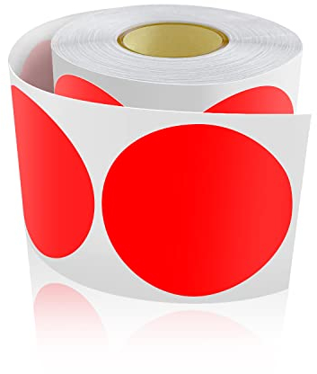 500 Stk Runde Aufkleber Stickers 50mm Farbkodierung Kreis Etiketten Rolle Markierungspunkte Rot
