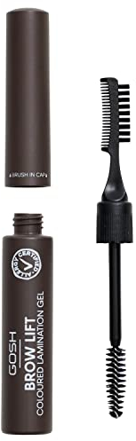 GOSH Brow Lift Lamination Augenbrauen-Gel mit Farbe, vegan I Fixiergel für schnelles makelloses Brauenstyling, mit Saloneffekt I parfümfrei & langanhaltend I für Allergiker geeignet I Dunkelbraun